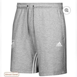 ADIDAS / VEGAS GOLDEN KNIGHTS LIGHT GRAY “3 STRIPES” SWEAT SHORTS SIZE MEDIUM